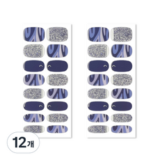 Bellancy 真實凝膠美甲貼 基本款美甲貼紙 16片, 星月夜, 12個