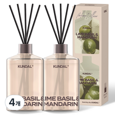 쿤달 퍼퓸 디퓨저 선물세트, 라임바질앤만다린, 500ml, 4개