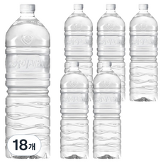 아이시스 생수 화이트캡 무라벨, 18개, 2L