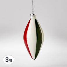 Modern House X MAS PARTY 裝飾品, 條紋球橢圓, 5.8 x 5.8 x 12.7 cm, 3個