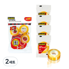 쓰리엠 스카치 다용도 테이프 583 3+1 + 다용도 테이프 550 리필 18mm x 20m 4p, 혼합색상, 2세트