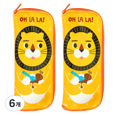 애니팜 와이드 수저케이스 사자, 옐로우, 6개