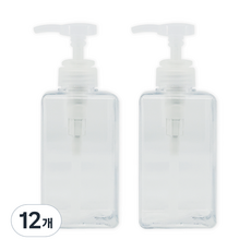 뉴앤룩 사각 리필용기 디스펜서 일반형 450ml, 01 투명, 12개