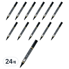 Pentel 飛龍文具 油性馬克筆 N850 圓頭, 黑色, 24個