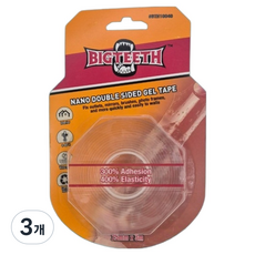 BIGTEETH 奈米雙面可重複使用凝膠膠帶 透明 25mm x 3m, 3個