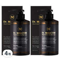 말콤 블랙에디션 포 헤어로스 탈모샴푸 퓨어 아카시아, 500ml, 4개