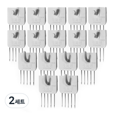 KOKKOPIN 強力一字型 10p + U字型 6p 組, 白色, 2套