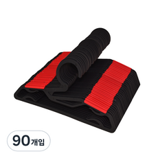 유아용 논슬립 옷걸이, 블랙 + 레드, 90개입