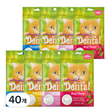 캣템 스피루리나 고양이 덴탈 간식, 치킨+비프+쉬림프+오션피쉬, 40개, 60g