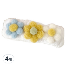 Nalli Sisters 花朵造型洗臉髮帶, 4個, 白色