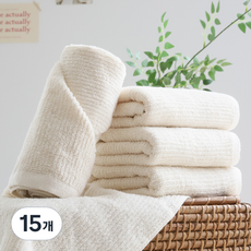 fromcotton 羅紋毛巾 110g 30支棉紗, 15個, 象牙白