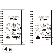 아이비스코리아 졸리베어 3달 스터디플래너 12449 2p, 화이트, 4세트