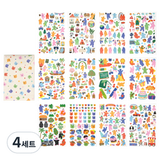 Dailylike 軟糖熊貼紙 12種組, 混色, 4組