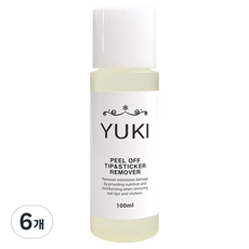 유키 필오프 네일팁 앤 네일스티커 리무버, 100ml, 6개