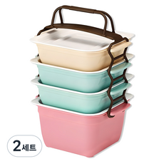씨밀렉스 점보쿡 미니 4단 찬합, 혼합색상, 2세트