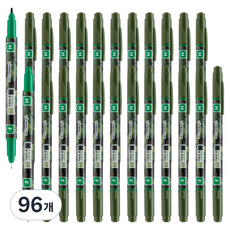 라인플러스 물로 지우는 수성 OHP 펜 M F, 녹색, 96개