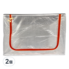 OP 生活 日系透明鋼架收納箱 66L (50x40x33cm) 防水防汙, 橘色, 2個