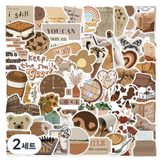 特別商店 行李箱 筆電 旅行 防水貼紙組 TT141-60PCS, 巧克力餅乾, 2套