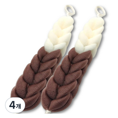 柔軟長條沐浴巾, 棕色, 1入, 4個