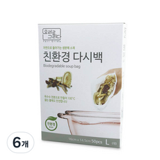 요리를그리다 친환경 다시백, 대(L), 50개입, 6개