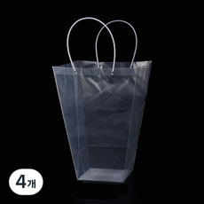 美化部長 PVC塑膠花束花盆植物禮物蛋糕包裝透明長版大型購物袋, 04 梯形 特大, 4個