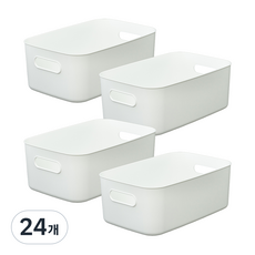 코멧 국내생산 심플한 다용도 바스켓, 화이트, 24개