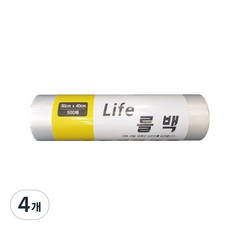 Life 위생롤백 중 30cm x 40cm, 중(M), 500개입, 4개