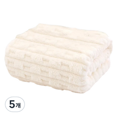 원이네 고급스러운 바스타월 극세사, 화이트, 5개