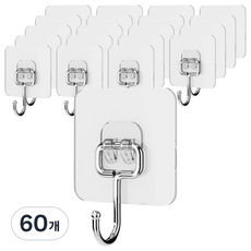 존글로벌 다용도 걸이, 투명, 60개