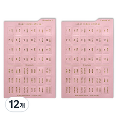 플레픽 이너 인덱스 스티커 CARNATION, 12개, 1개입