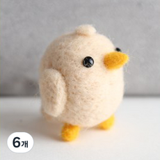 초보자 니들펠트 동물 만들기 DIY 세트, 6개, 병아리