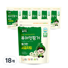 퓨어잇 핑거 동그란 야채링, 시금치, 40g, 18개