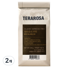 TERAROSA 經典義式濃縮咖啡Pro原豆咖啡, 無研磨咖啡豆, 250g, 2包