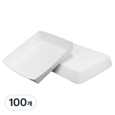 제이팩토리 일회용 정사각 종이접시 화이트 11 x 11 x 2.4 cm, 100개, 1개입