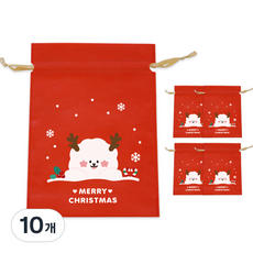 도나와 친구들 크리스마스 선물 포장 부직포백, 26x36 루돌프 도나, 10개