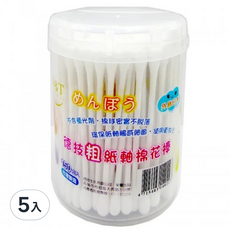 D&T德技生化 粗紙軸棉花棒 150支 x 5罐組 (棉花棒、清潔棉花棒、化妝棉花棒), 5罐