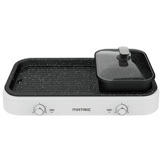 MATRIC 松木家電 火烤雙饗電火鍋電烤盤 雙盤可拆洗 獨立雙溫控 MG-PG1809CH, 1個