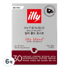 illy 意利 Intenso Bold Roast迷你原豆即溶咖啡條, 1g, 30件, 6個