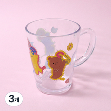 LE BARN 韓國製 棉花熊 水滴杯, 混合顏色, 265ml, 3個
