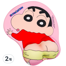 짱구 일체형 손목 마우스 젤패드 CYS-WP01, 혼합 색상, 2개