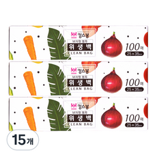 킹스봉 일회용 비닐 위생백 중 25 x 35 cm 100p, 15개