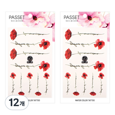 PASSET 水彩紋身貼紙, WT05, 12個