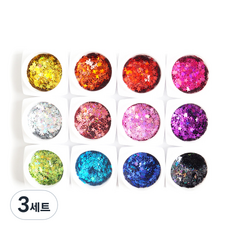 네일트렌드 AB별 네일 글리터 12종 세트 3mm, 혼합색상, 3개