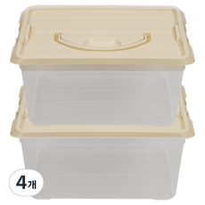 AllULiving 長方形收納箱, 4個, 米色