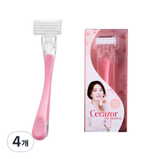 여성용 세레이져 세라믹 면도기 분홍, 4개