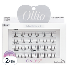 Ollio 免膠假睫毛套組 多件組 透明套組, 2個, 單一顏色