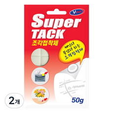 Vtech 사진 소품 고정용 조각 접착제 화이트, 2개