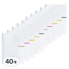 ECO Chungwoon 彩色芯片透明圓角文件夾 A4, 隨機出貨, 40個