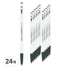 문화연필 캠퍼스101 볼펜 0.7mm, 검정, 24개