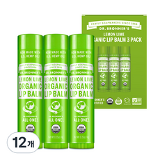 닥터브로너스 립밤, 레몬라임, 4g, 12개
